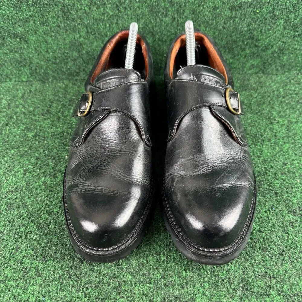 FRYE Frasier Mens Single Monk Strap Leather Shoes Size 9 D Black